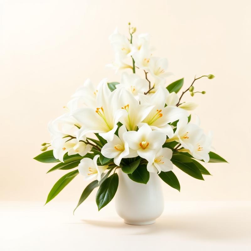 Peaceful White Lilies